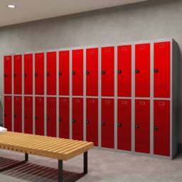 Phoenix Safe Company Personal Locker in Grey/Red with Combination Locks, PL1230GRC in Grey - Size: 180 cm x 100 cm - thumbnail 8