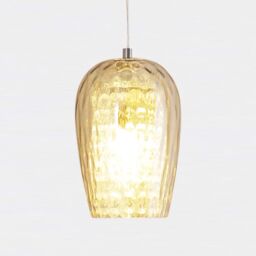 First Choice Lighting Set of 2 Dimpled Glass & Jewelled Pendant Lights in Silver - thumbnail 4