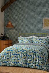 Scion 'Twist & Turn' Cotton Duvet Cover Set in Indigo - Size: Super King - thumbnail 1