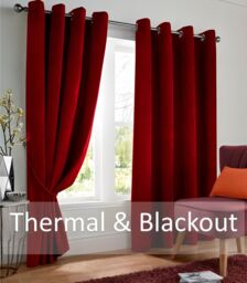 Luxury Living Velvet Thermal Blackout Eyelet Curtains Ready Made Pair in Red - Size: 168 cm width x 183 cm drop - thumbnail 2