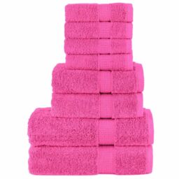 Berkfield Home 8 Piece Premium Towel Set SOLUND Pink 600 gsm - thumbnail 1
