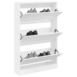 Berkfield Home Shoe Cabinet White 80x21x125.5 cm Engineered Wood - thumbnail 2
