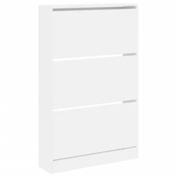 Berkfield Home Shoe Cabinet White 80x21x125.5 cm Engineered Wood - thumbnail 4