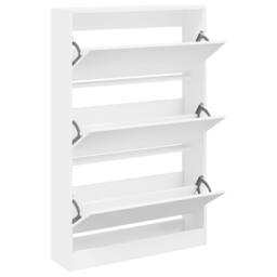 Berkfield Home Shoe Cabinet White 80x21x125.5 cm Engineered Wood - thumbnail 3