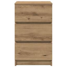Berkfield Home Bedside Cabinets with 3 Drawers 2 pcs Artisan Oak 39x35x65 cm in Brown - Size: 39 x 35 x 65 cm - thumbnail 7