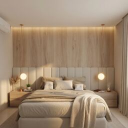 HOB Furniture Thomas Linear Panelled Bed, Malta Velvet Fabric, Ivory in Off-White - Size: Emperor - thumbnail 2