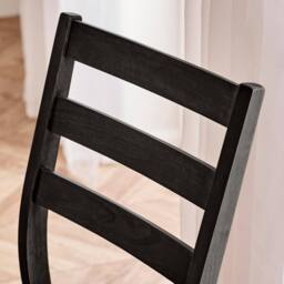 FurnitureboxUK 2x Lynton Black Wooden Dining Chairs - thumbnail 5
