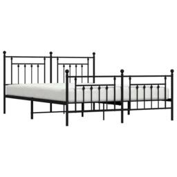 Berkfield Home Metal Bed Frame with Headboard & Footboard Black 183x213 cm - thumbnail 5