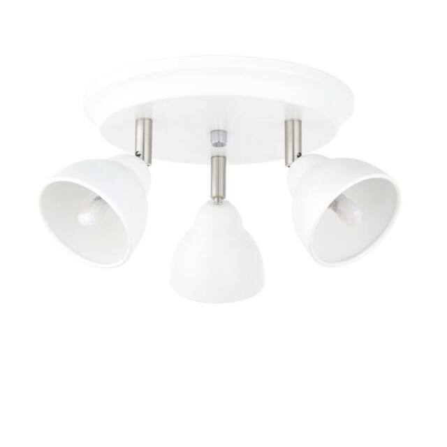 First Choice Lighting Monaco - White & Brushed Chrome 3 Way Adjustable Ceiling Spotlight - image 1