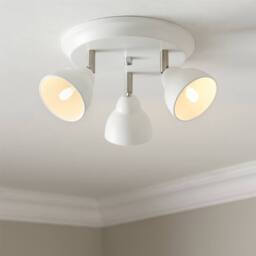 First Choice Lighting Monaco - White & Brushed Chrome 3 Way Adjustable Ceiling Spotlight - thumbnail 2