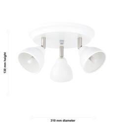 First Choice Lighting Monaco - White & Brushed Chrome 3 Way Adjustable Ceiling Spotlight - thumbnail 9