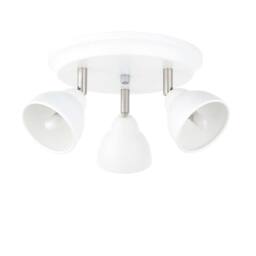 First Choice Lighting Monaco - White & Brushed Chrome 3 Way Adjustable Ceiling Spotlight