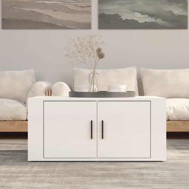 Berkfield Home Coffee Table High Gloss White 80x50x36 cm Engineered Wood - Size: 80 x 50 x 36 cm - image 1