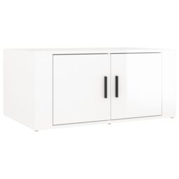 Berkfield Home Coffee Table High Gloss White 80x50x36 cm Engineered Wood - Size: 80 x 50 x 36 cm - thumbnail 2