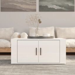 Berkfield Home Coffee Table High Gloss White 80x50x36 cm Engineered Wood - Size: 80 x 50 x 36 cm - thumbnail 1