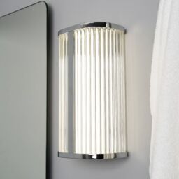 CGC Lighting Chrome 8W LED Wall Light Ribbed Diffuser in Silver - thumbnail 1