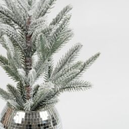 Scottish Everlastings Ltd 37cm Mirrorball Potted Christmas Tree in Silver - thumbnail 3