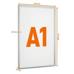 Durable Outdoor Snap Frame Weatherproof Poster Holder Notice Board - A1 Silver - Size: 1 Pack - thumbnail 7