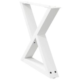 Berkfield Home Coffee Table Legs 2 pcs White 50x(42-43.3) cm Steel - thumbnail 4
