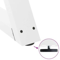 Berkfield Home Coffee Table Legs 2 pcs White 50x(42-43.3) cm Steel - thumbnail 9