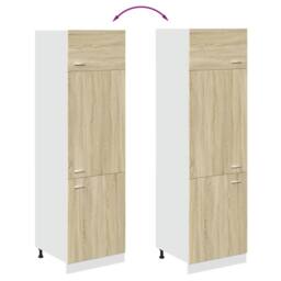 Berkfield Home Refrigerator Cabinet Lyon Sonoma Oak 60x57x207 cm Engineered Wood in Light Tan - Size: 60 x 57 x 207 cm - thumbnail 9