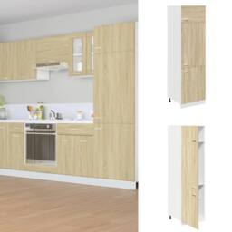 Berkfield Home Refrigerator Cabinet Lyon Sonoma Oak 60x57x207 cm Engineered Wood in Light Tan - Size: 60 x 57 x 207 cm - thumbnail 2