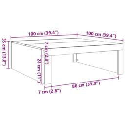 Berkfield Home Coffee Table Black 100x100x35 cm Engineered Wood - Size: 100 x 100 x 35 cm - thumbnail 7