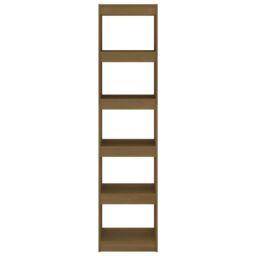 Berkfield Home Book Cabinet/Room Divider Honey Brown 40x30x167.5 cm Solid Pinewood - thumbnail 5