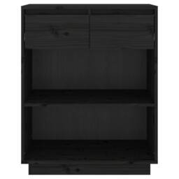 Berkfield Home Console Cabinet Black 60x34x75 cm Solid Wood Pine - Size: 60 x 34 x 75 cm - thumbnail 5