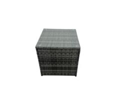 Fimous Rattan Dining Table Sofa Set with 2 Side Tables Big Footstool Outdoor in Dark Grey - thumbnail 6