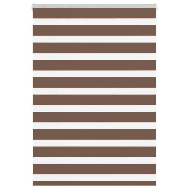 Berkfield Home Zebra Blind Brown 100x100 cm Fabric Width 95.9 cm Polyester - image 1