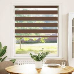 Berkfield Home Zebra Blind Brown 100x100 cm Fabric Width 95.9 cm Polyester - thumbnail 2