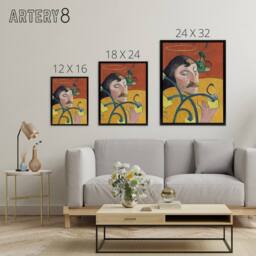 "Artery8 Self Portrait with Halo & Snake Gauguin Framed Canvas Wall Art Print - Size: W12"" x H16""" - thumbnail 4