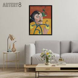 "Artery8 Self Portrait with Halo & Snake Gauguin Framed Canvas Wall Art Print - Size: W12"" x H16""" - thumbnail 3