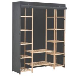 Berkfield Home Wardrobe Grey 135x40x170 cm Fabric - Size: 135 x 40 x 170 cm - thumbnail 2