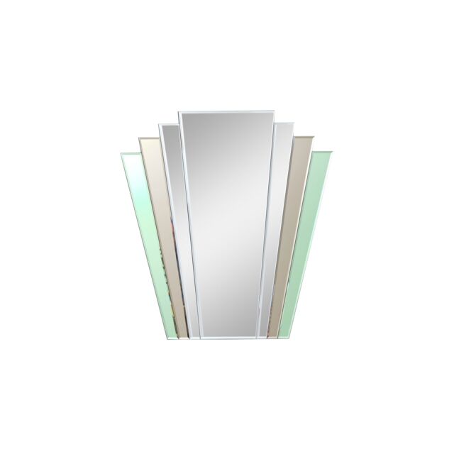 Melody Maison Green & Mocha Glass Art Deco Fan Wall Mirror 75cm X 68cm - Size: 75 cm X 68 cm - image 1