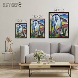 "Artery8 Blue Horse I Expressionist Franz Marc Vintage Framed Canvas Wall Art - Size: W12"" x H16""" - thumbnail 4