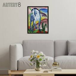 "Artery8 Blue Horse I Expressionist Franz Marc Vintage Framed Canvas Wall Art - Size: W12"" x H16""" - thumbnail 3