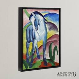 "Artery8 Blue Horse I Expressionist Franz Marc Vintage Framed Canvas Wall Art - Size: W12"" x H16""" - thumbnail 2