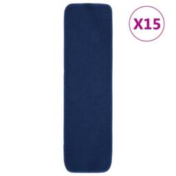 Berkfield Home Anti Slip Stair Mats 15 pcs 75x20 cm Navy Blue Rectangular - Size: Medium - thumbnail 2