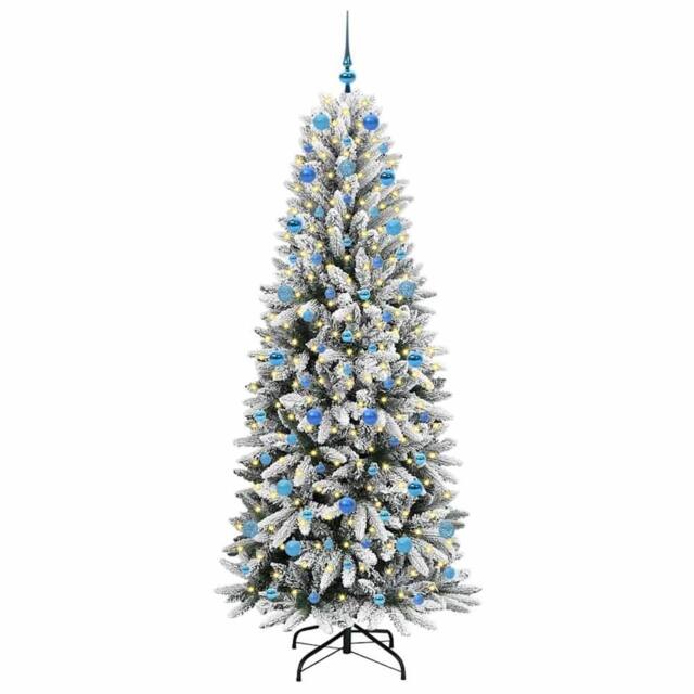 Berkfield Home Green Artificial Christmas Tree with 300 LEDs White 78 x 78 x 210 cm - image 1