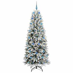 Berkfield Home Green Artificial Christmas Tree with 300 LEDs White 78 x 78 x 210 cm - thumbnail 1