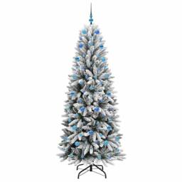 Berkfield Home Green Artificial Christmas Tree with 300 LEDs White 78 x 78 x 210 cm - thumbnail 4