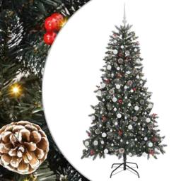 Berkfield Home Artificial Christmas Tree with 300 LEDs Green 99 x 99 x 180 cm - thumbnail 1