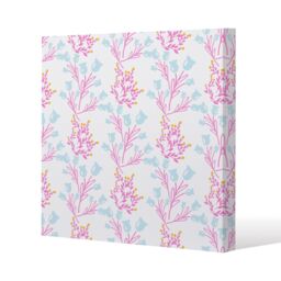 Benjamin Tate Design Pink & Blue Flower Design (Canvas Print) / 114 x 114 x 4cm in Natural - Size: 114 x 114 x 4 cm - thumbnail 1