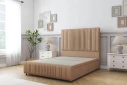 "Comfort Beds The Foxy Dumfries Divan Base 4 Drawers - 26"" Headboard-Footboard in Light Brown - Size: King" - thumbnail 2