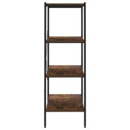 Berkfield Home 4-Tier Shelving Unit Black & Dark Wood 80x40x130 cm - Size: 80 x 40 x 130 cm - thumbnail 4