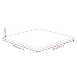 Berkfield Home Square Table Top 60x60x1.5 cm Untreated Solid Wood Oak in Brown - thumbnail 4