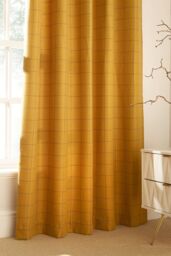 Furn Ellis Windowpane Check Eyelet Curtains in Yellow - Size: 229 cm width x 229 cm drop - thumbnail 3