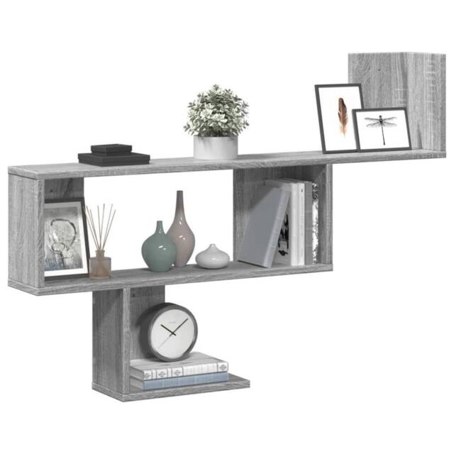 Berkfield Home Wall Shelf Grey Sonoma 100x15x70 cm Engineered Wood - Size: 100 x 15 x 70 cm - image 1